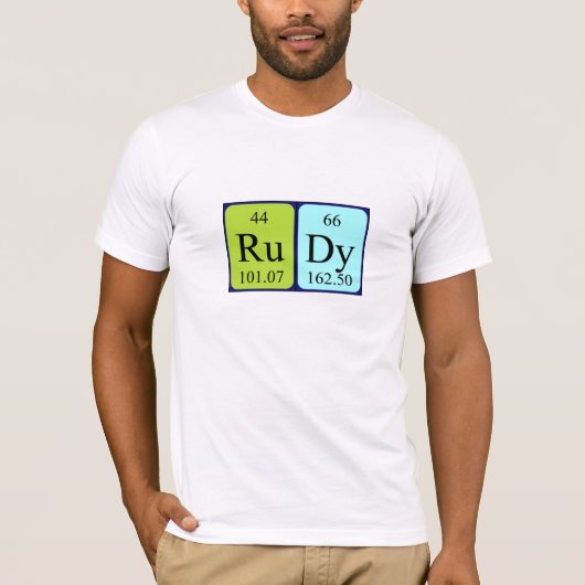 Rudy periodiek table name shirt (Voorkant)