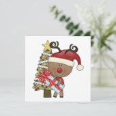 Rudy Reindeer Holiday Tree Feestdagenkaart (Staand voorkant)