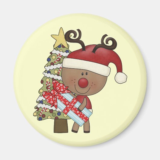 Rudy Reindeer Holiday Tree Magneet (Voorkant)