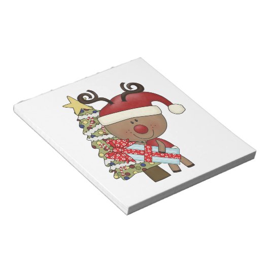 Rudy Reindeer Holiday Tree Notitieblok (Schuin)