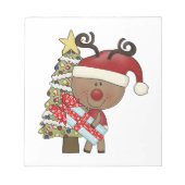 Rudy Reindeer Holiday Tree Notitieblok (Voorkant)