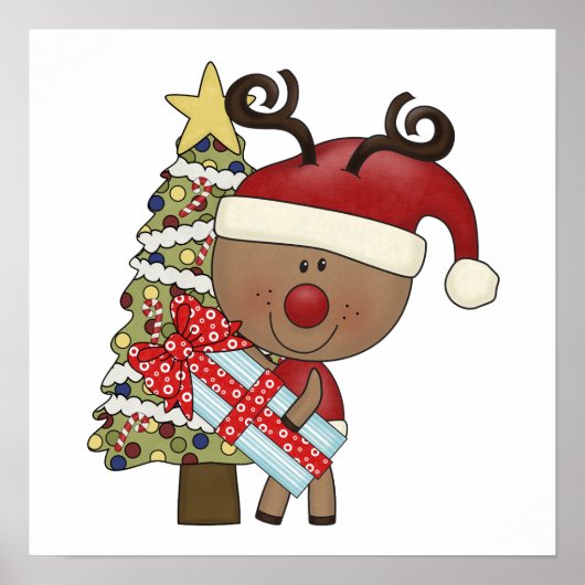 Rudy Reindeer Holiday Tree Poster (Voorkant)