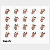Rudy Reindeer Holiday Tree Ronde Sticker (Vel)