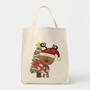 Rudy Reindeer Holiday Tree Tote Bag