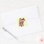 Rudy Reindeer Holiday Tree Vierkante Sticker (Envelop)