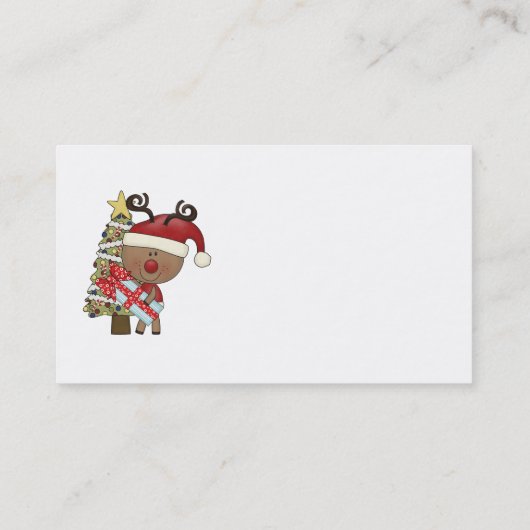 Rudy Reindeer Holiday Tree Visitekaartje (Achterkant)