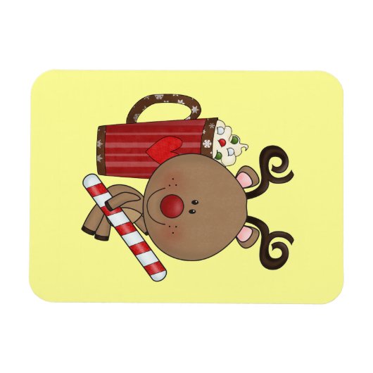 Rudy Reindeer met Cacao Magneet (Horizontaal)
