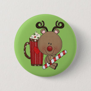 Rudy Reindeer met Cacao Ronde Button 5,7 Cm