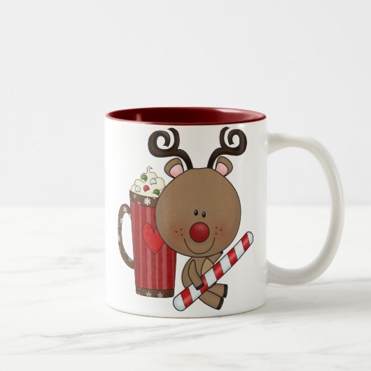 Rudy Reindeer met Cacao Tweekleurige Koffiemok (Rechts)