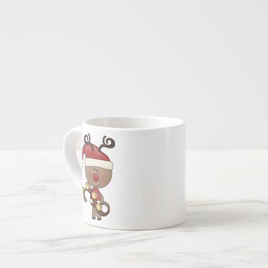 Rudy Reindeer met Klokken Espresso Kop (Voorkant links)