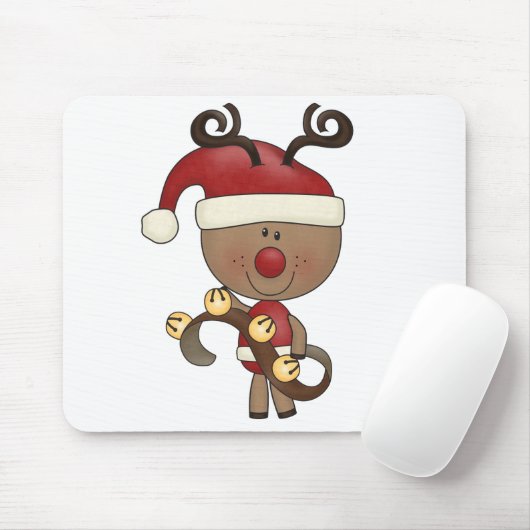 Rudy Reindeer met Klokken Muismat (Met muis)