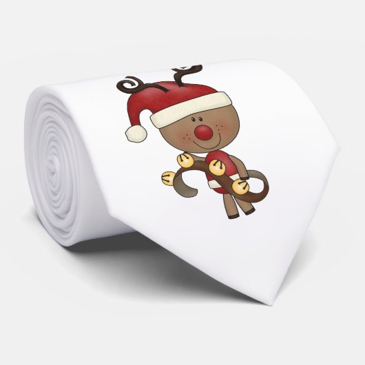 Rudy Reindeer met Klokken Stropdas (Opgerold)