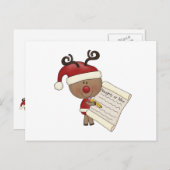 Rudy Reindeer Naughty of Nic Briefkaart (Voorkant / Achterkant)
