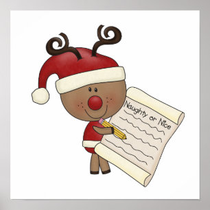 Rudy Reindeer Naughty of Nic Poster