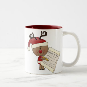 Rudy Reindeer Naughty of Nic Tweekleurige Koffiemok