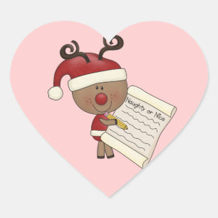 Rudy Reindeer Ondeugend of Nic Hart Sticker