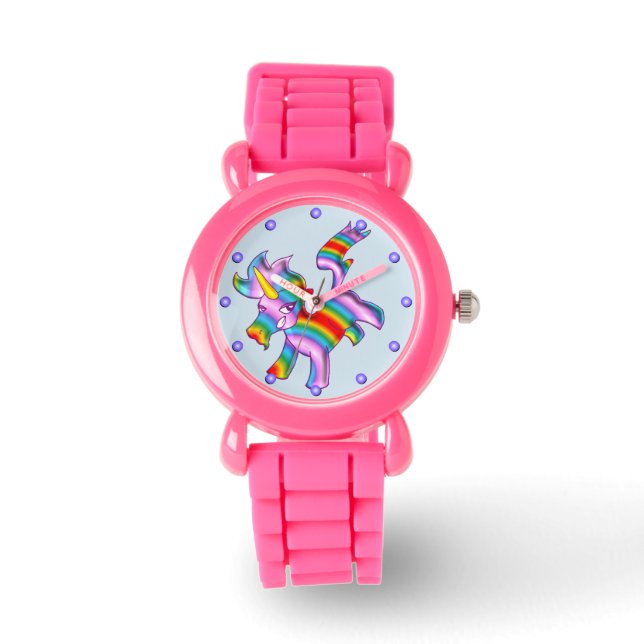 Rudy the Rainbow Magic Unicorn Pony! Horloge (Voorkant)