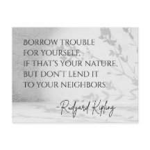Rudyard Kipling citaat ansichtkaart