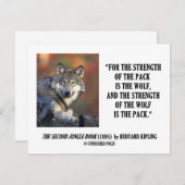 Rudyard Kipling Sterkte van de Pack Wolf Quote (Voorkant / Achterkant)