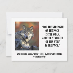 Rudyard Kipling Sterkte van de Pack Wolf Quote