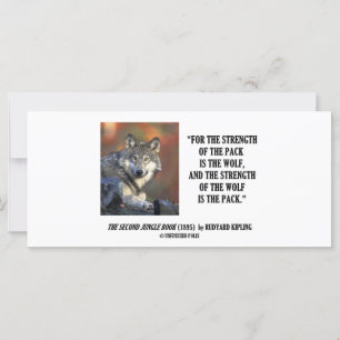 Rudyard Kipling Sterkte van de Pack Wolf Quote