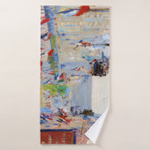 Rue avec drapeaux français, Manet (Serviette de bain)