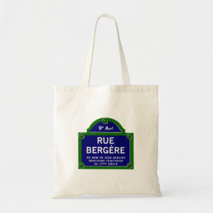Rue Bergere, Paris Street Sign Tote Bag