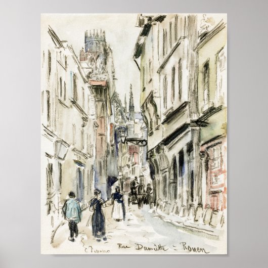 Rue Damiette, Rouen (ca. 1884) van Camille Pissarr Poster (Voorkant)