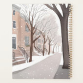 Rue de Brownstone | Aquarelle d'hiver enneigé (Dos)