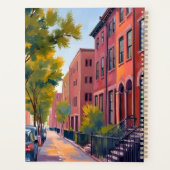 Rue de la ville en grès brun | Aquarelle de brique (Dos)