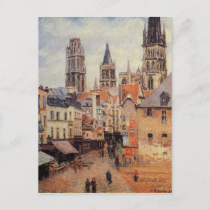 Rue de l'epicerie bij Rouen, op een grijze ochtend Briefkaart