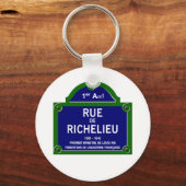 Rue de Richelieu, Paris Street Sign Sleutelhanger (Voorkant)