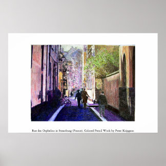 Rue des Orphelins, Straatsburg (Frankrijk) Poster
