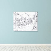 Rue du Petit Champlain, Quebec, Canada Canvas Afdruk (Insitu (Houten vloer))