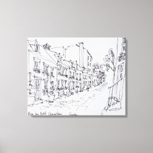 Rue du Petit Champlain, Quebec, Canada Canvas Afdruk