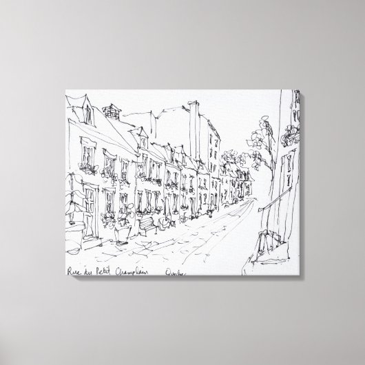 Rue du Petit Champlain, Quebec, Canada Canvas Afdruk (Voorkant)