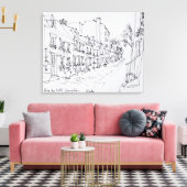 Rue du Petit Champlain, Quebec, Canada Canvas Afdruk (Insitu (Woonkamer))