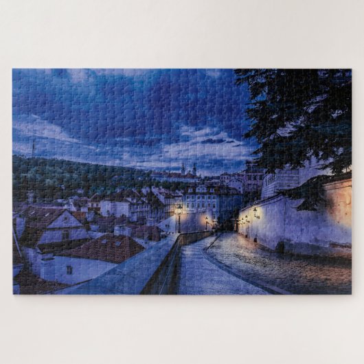 Rue du soir à Prague Jigsaw Puzzle (Horizontal)