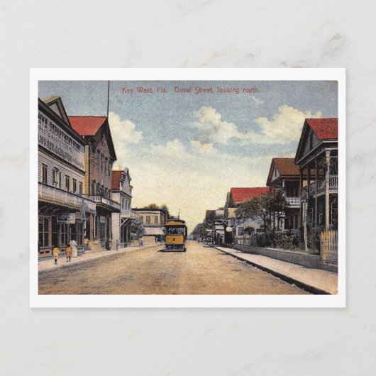 Rue Duval, Key West, Floride Carte postale vintage (Devant)