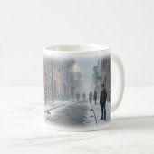 Rue enneigée d'espoir tranquille Mug d'hiver (Devant droit)