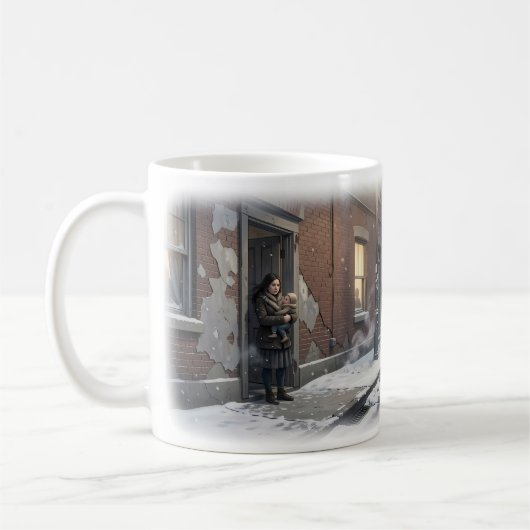 Rue enneigée d'espoir tranquille Mug d'hiver (Gauche)