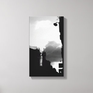 Rue Gassendi Paris Black White Photography Canvas Afdruk