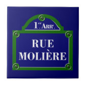 Rue Moliere, Paris Street Sign Tegeltje (Voorkant)