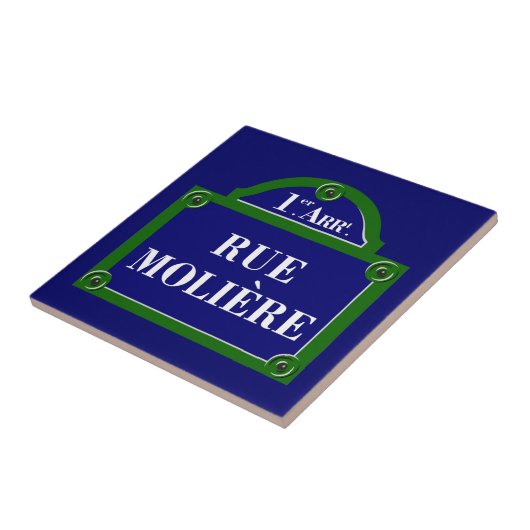 Rue Moliere, Paris Street Sign Tegeltje (Zijkant)