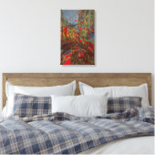 Rue Montorgueil met Flags van Claude Monet Canvas Afdruk (Insitu (Slaapkamer))