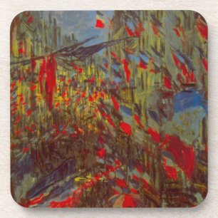 Rue Montorgueil met vlaggen door Claude Monet Bier Onderzetter