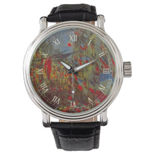 Rue Montorgueil met vlaggen door Claude Monet Horloge