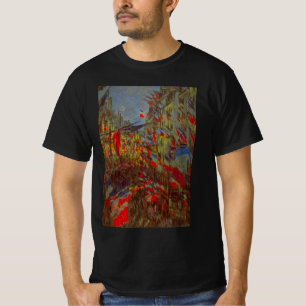 Rue Montorgueil met vlaggen door Claude Monet T-shirt