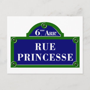 Rue Princesse, Paris Street Sign Briefkaart