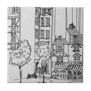 Rue Saint-Julien-le-Pauvre Parijs, Frankrijk Tegeltje